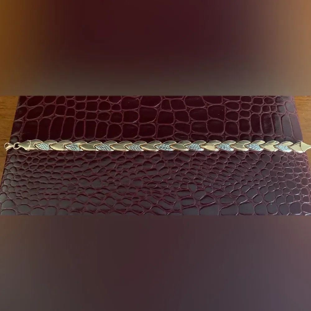Rose Gold  and Silver Bracelet, Lobster Clasp Authentic